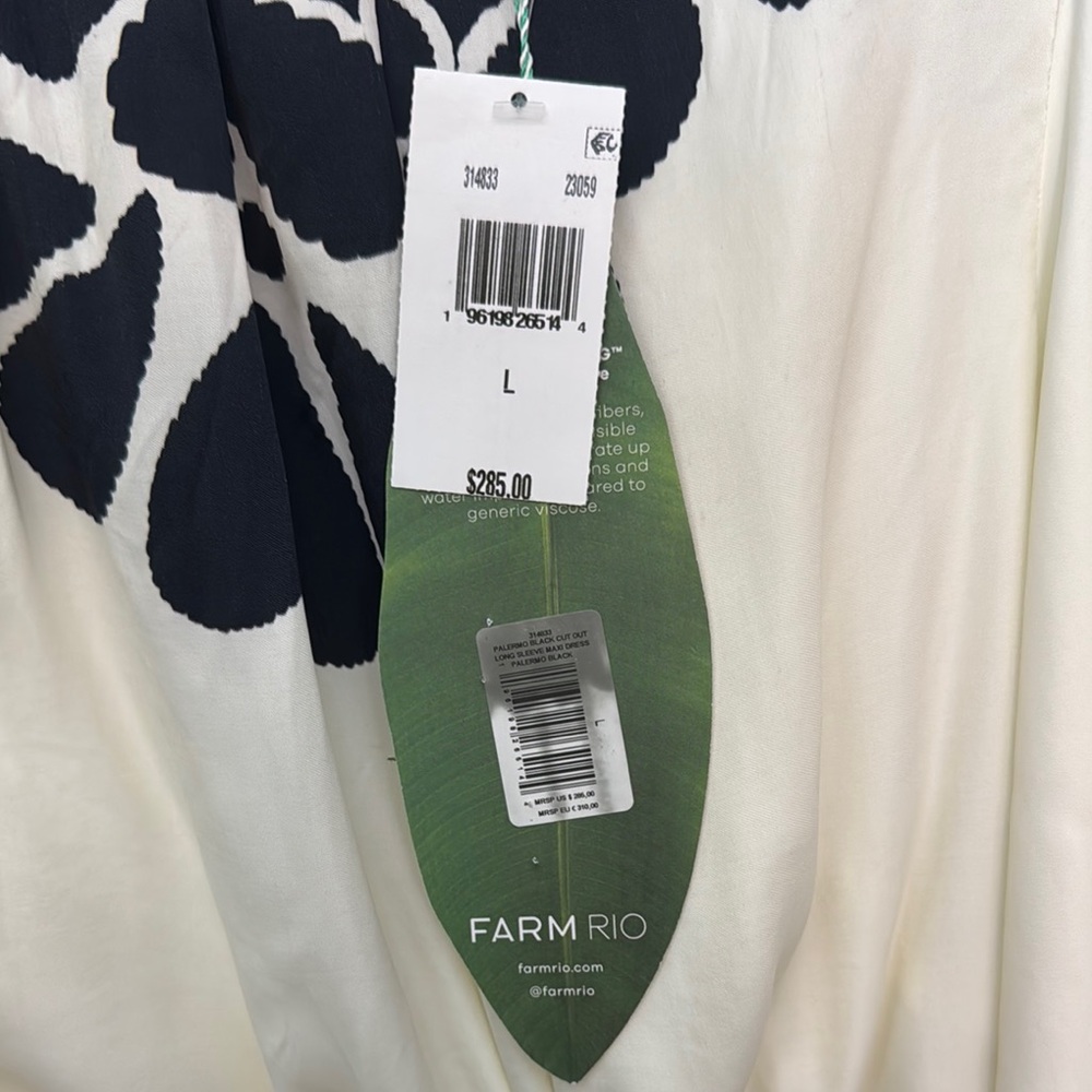 FARM Rio Palermo Floral Long Sleeve cutout Dress size L - Picture 6 of 13